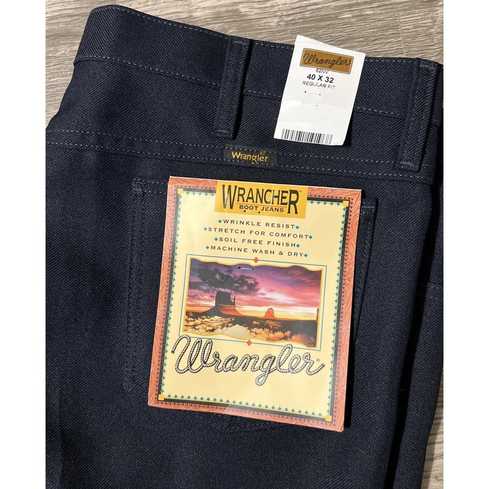 Wrangler Rancher Boot Dress Pant Jeans 82NV Navy Size 40x32, New With Tags